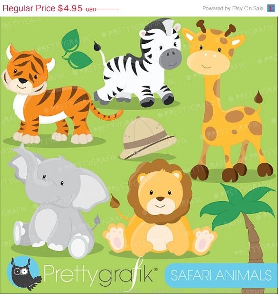 Download 80% OFF SALE Safari Animals clipart by Prettygrafikdesign ...
