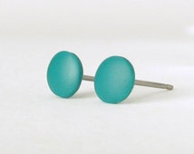 Madeline Handmade Studs - Teal