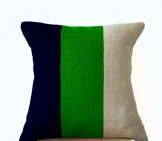 Modern Pillow Color Block Contemporary Pillow Cover in Burlap