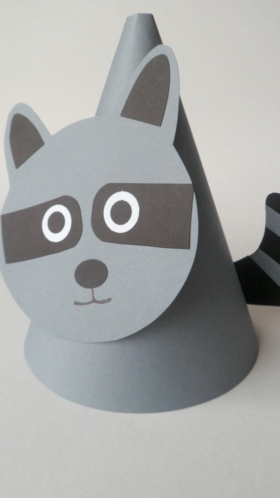 Raccoon Themed Party Hats. by PAPALOTES on Etsy