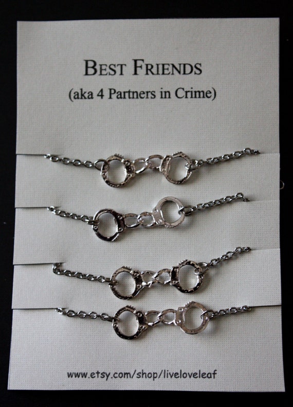 Best friends 4 Ever Four matching bracelets for Partners in