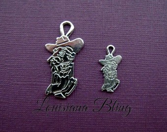 16 Pieces Small Colonel Rebel Old Cowboy Mascot, Ole Miss charms Pendant 23x11mm Antique Silver Finish, ole Miss, rebel charms, 9-3-16