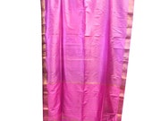 Silk Sari Drapes Curtain Pink Vintage Art Silk Saree Curtain