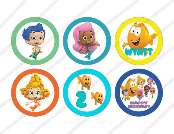 Items similar to Bubble Guppies Custom Birthday Party 3 inch Circle ...