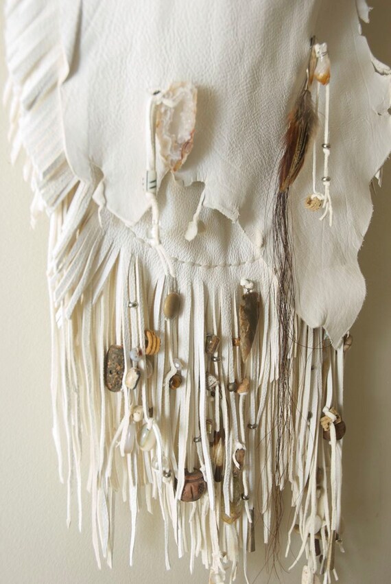 White Fringed Beaded Purse by HollyHawkDesigns on Etsy
