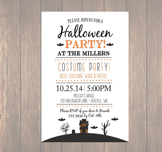  Printable Halloween Invitation DIY Halloween Costume 