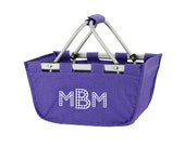 Purple Monogrammed Easter Basket Mini Market Tote (Choose Your Color) Personalized with Name or Initials Il_170x135