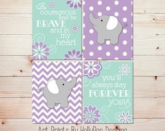 Popular items for elephant nursery art on Etsy