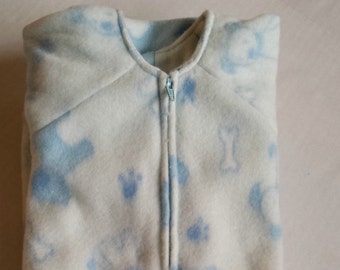 Winter Baby Fleece,  Blanket Sleeper, Baby Blue puppy print, Baby Shower Gift, FSleep Sack, Wearable Blanket