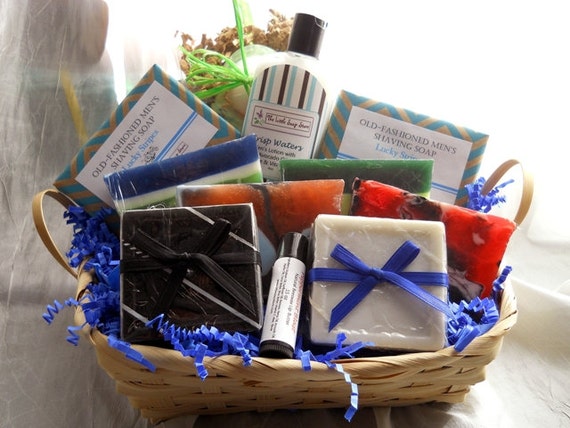 Men's Deluxe Bath Basket Gift for Men Man by TheLittleSoapStore