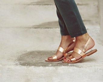 Leather Greek Sandals, Leather sandals, Women's Plato slingback sandals. CUSTOM COLOURS