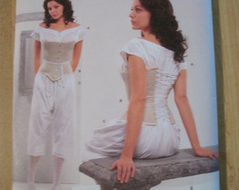 Simplicity 2890 Misses (Size U5 16-18-20-22-24) period undergarments such as Drawers, Chemise, and Corset