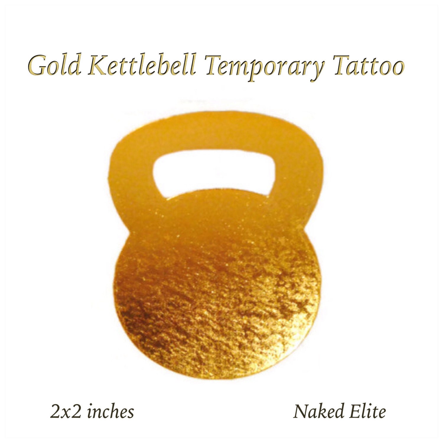 Gold Kettlebell Temporary Tattoo Fitness tattoo Temporary