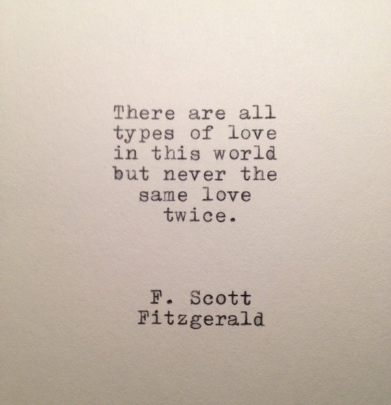 F Scott Fitzgerald Love Quote Made On Typewriter