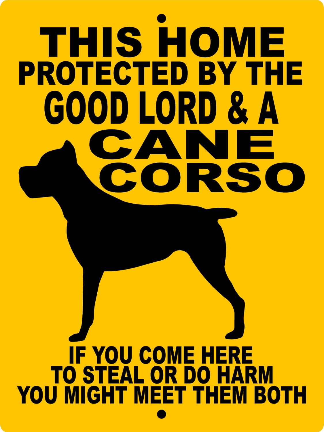 CANE CORSO Dog Sign 9x12 ALUMINUM