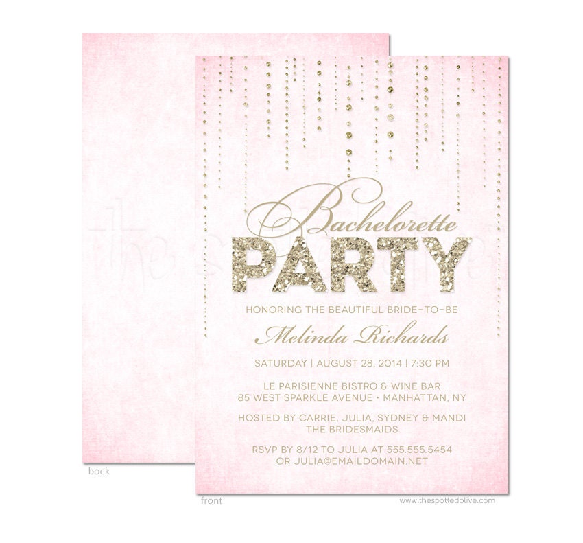 Glitter Bachelorette Invitations 10