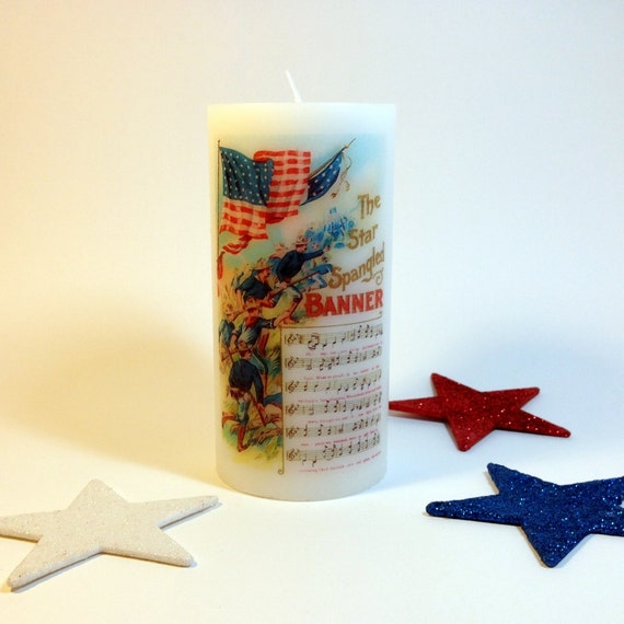 American Flag 4th of July Candle Patriotic Centerpiece