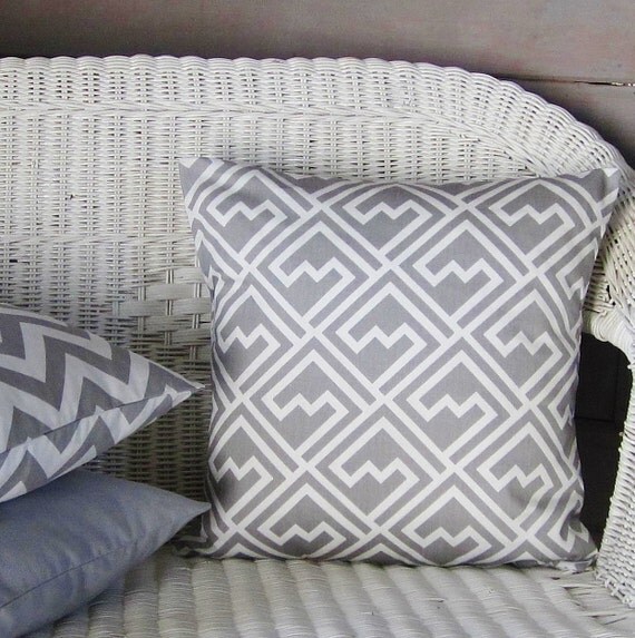 Gray White Geometric Pillow Cover Decorative Throw Accent Sofa