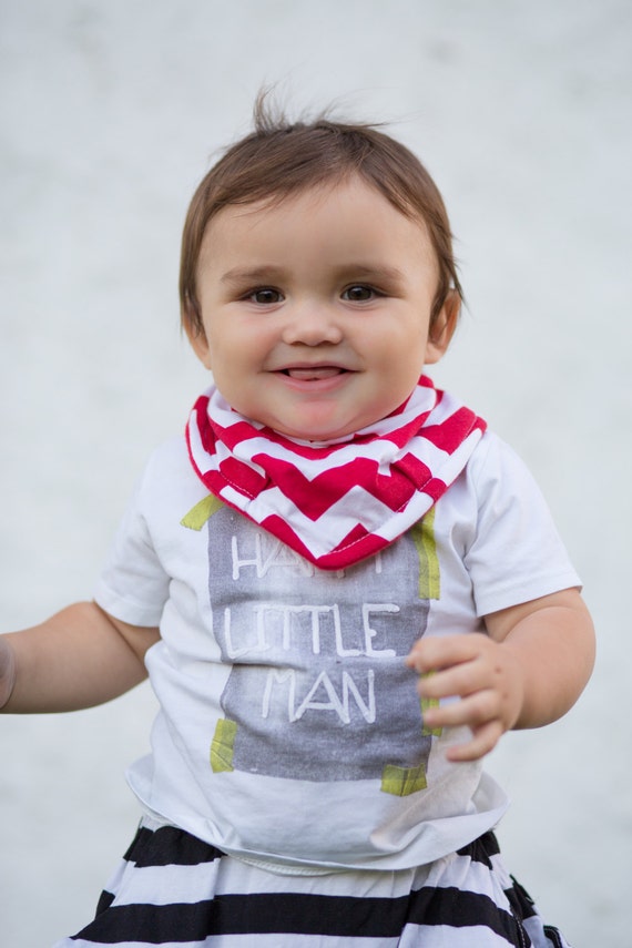 Red and White CHEVRON ZigZag Infant andor Toddler by HugmeSew