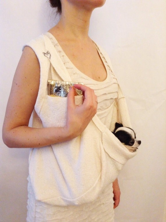 Scarf Sling Small Dog Puppy Pet Carrier with Harness Clip in