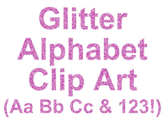 purple glitter letters orchid alphabet clipart numbers