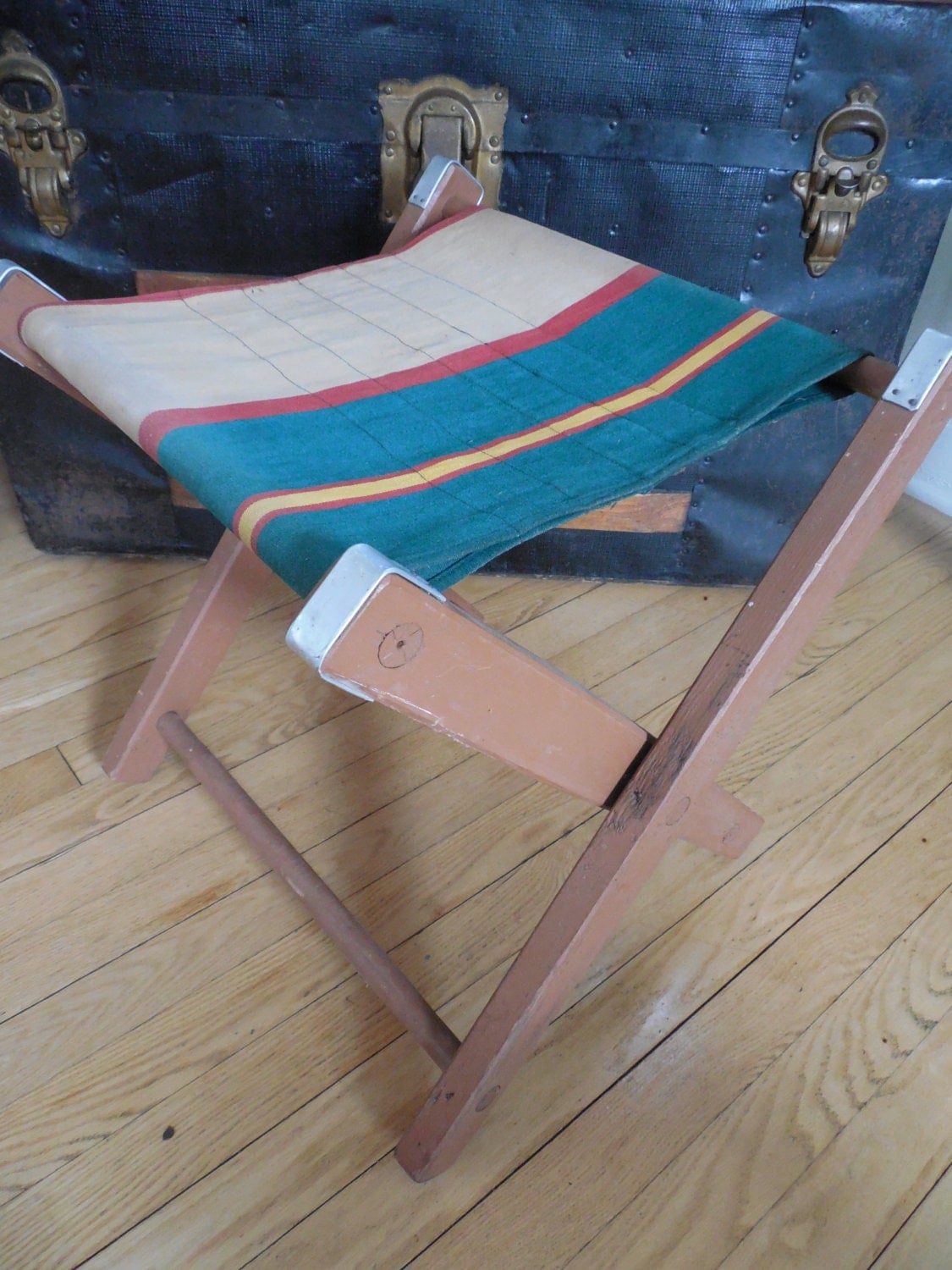 SALE Vintage Folding Camp Stool Haute Juice