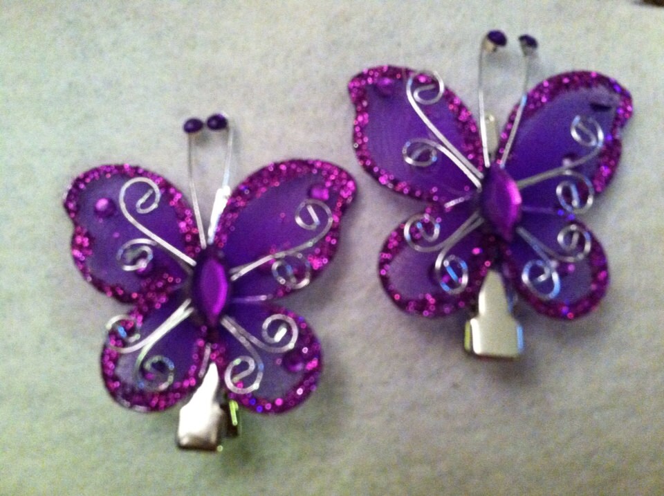 Butterfly Hair Clip in Purple by SweetnWilds on Etsy