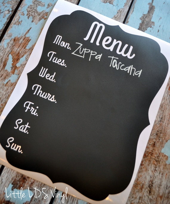 Chalkboard Vinyl Menu Board