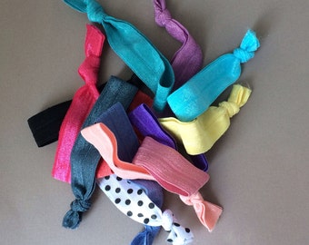 20 Ribbon Hair tie Grab Bag - Elastic Ponytails - FOE Hair Bands, Bracelets - Emi Jay Like Knotted Hairtie
