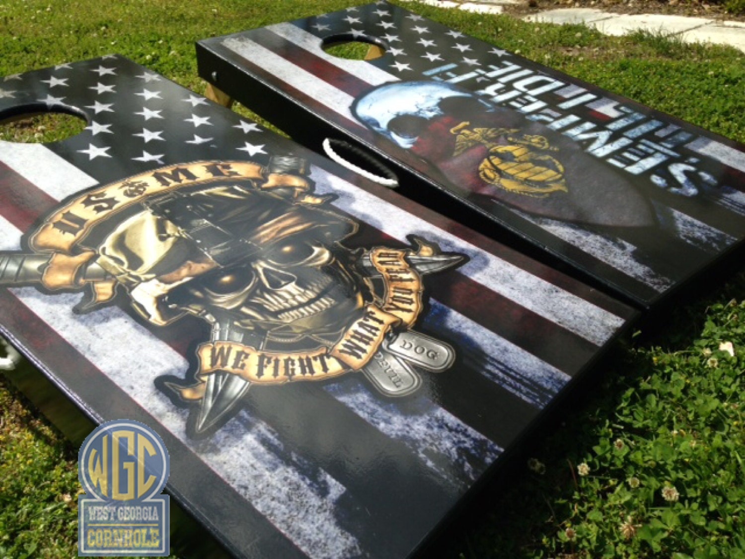 Marine Corps Custom Cornhole Sets by WGCornhole on Etsy