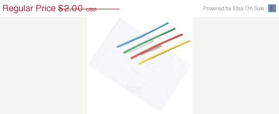 SUMMER SALE Clear Cello Bags and Primary Twist Ties 50ct Il_570xn
