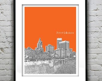 Providence Poster Rhode Island Skyline Art Print RI
