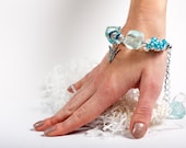 Bracelet with quartz and crystals, gemstone bracelet, gift for her, crystal quartz, free form quartz, bridal bracelet, eryday jewelry