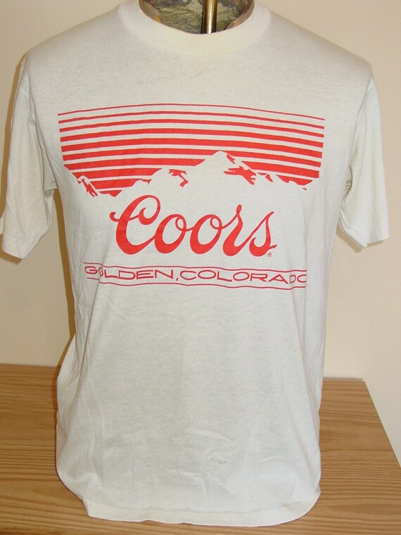 Vintage 1980s Coors Beer Retro T Shirt 5050 Soft