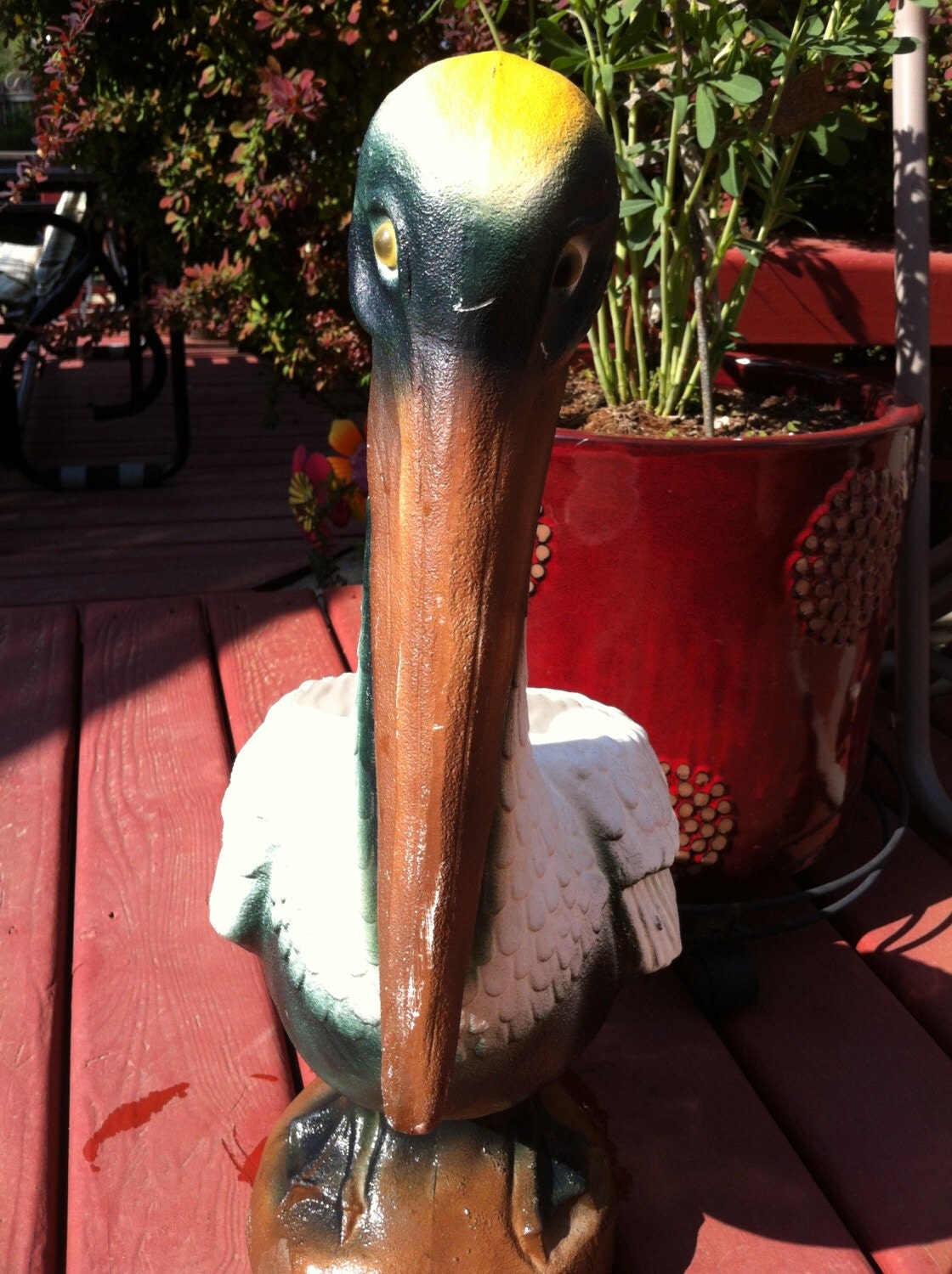 plastic pelican lawn ornament