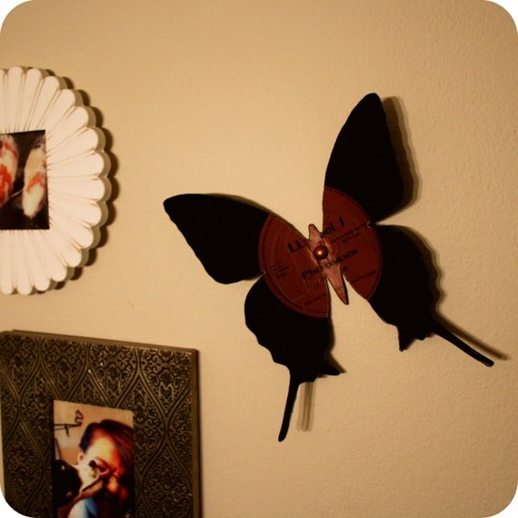 Items similar to Repurposed/Upcycled Vinyl Record Butterfly on Etsy