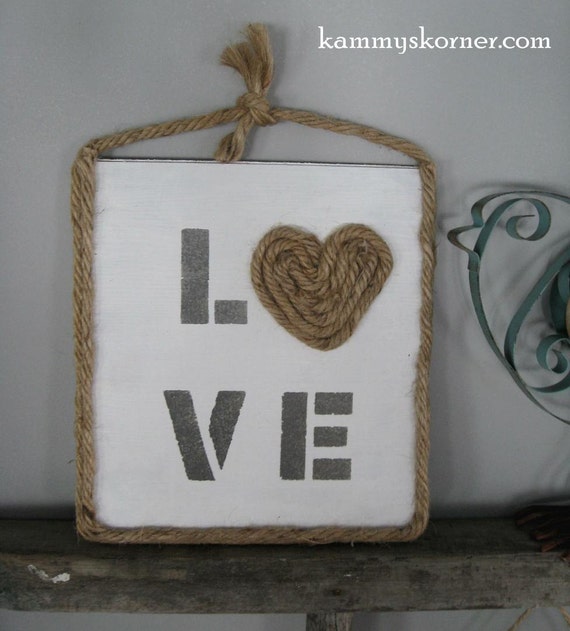 LOVE rustic gray/white hanging sign