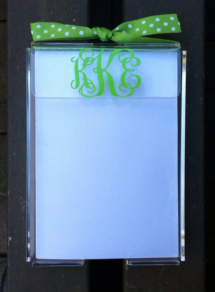 Personalized Note Holder Monogrammed Note Holder