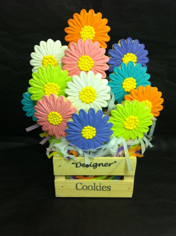 Thinking of You Gift Cookies Daisy Cookie Bouquet Get Well