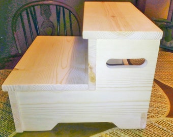 Two step stool with side handles