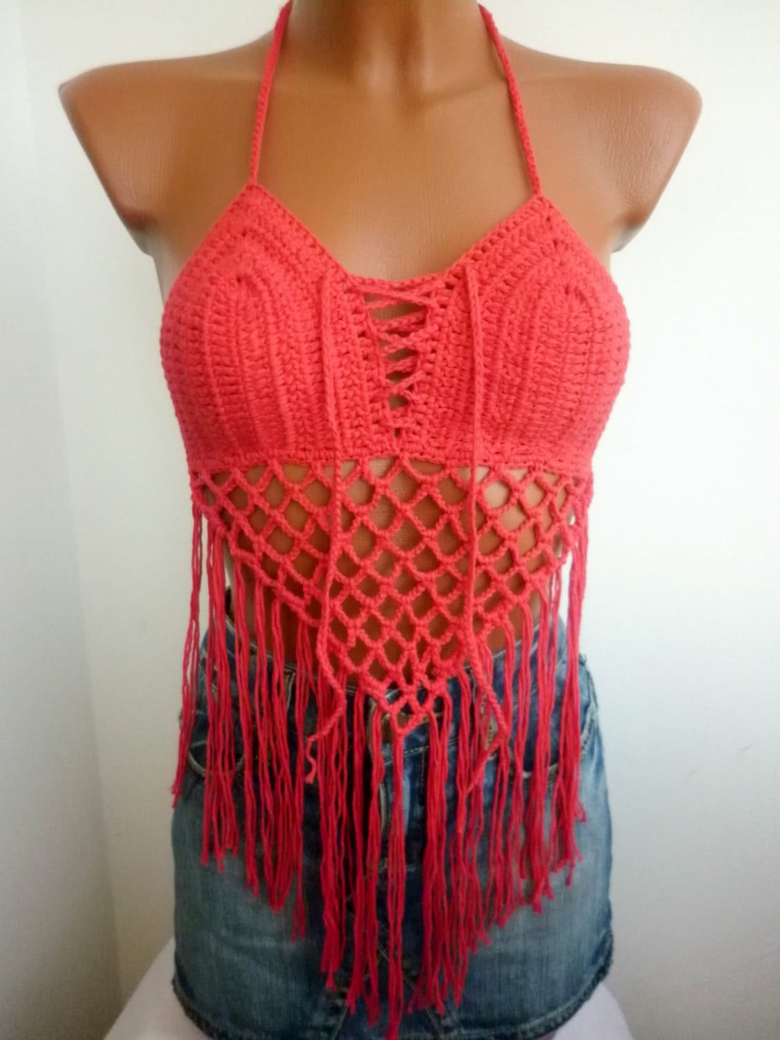 Crochet top Blue toddler crop top Beach clothing for child Open back baby toddler top Hippie 