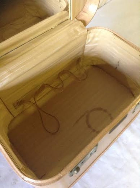 Vintage Suitcase Tan Train Case Amazon Durite Soft by ReEmporium