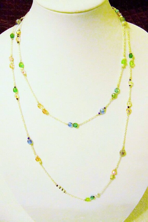 Items similar to Peasant Crystal Necklace on Etsy