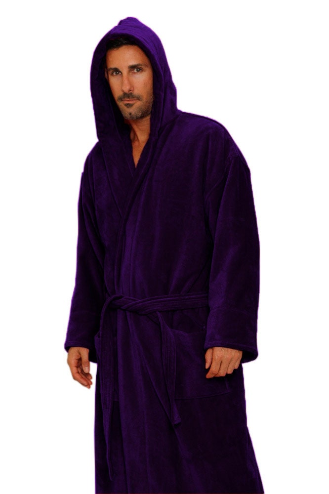 Purple Hooded Bath Robe Personalized Monogrammed Bathrobe