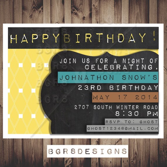 Casual Birthday Party Invitation. All colors by TotallyInvited