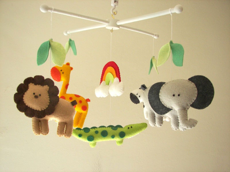 Baby crib mobile safari mobile animal mobile felt mobile