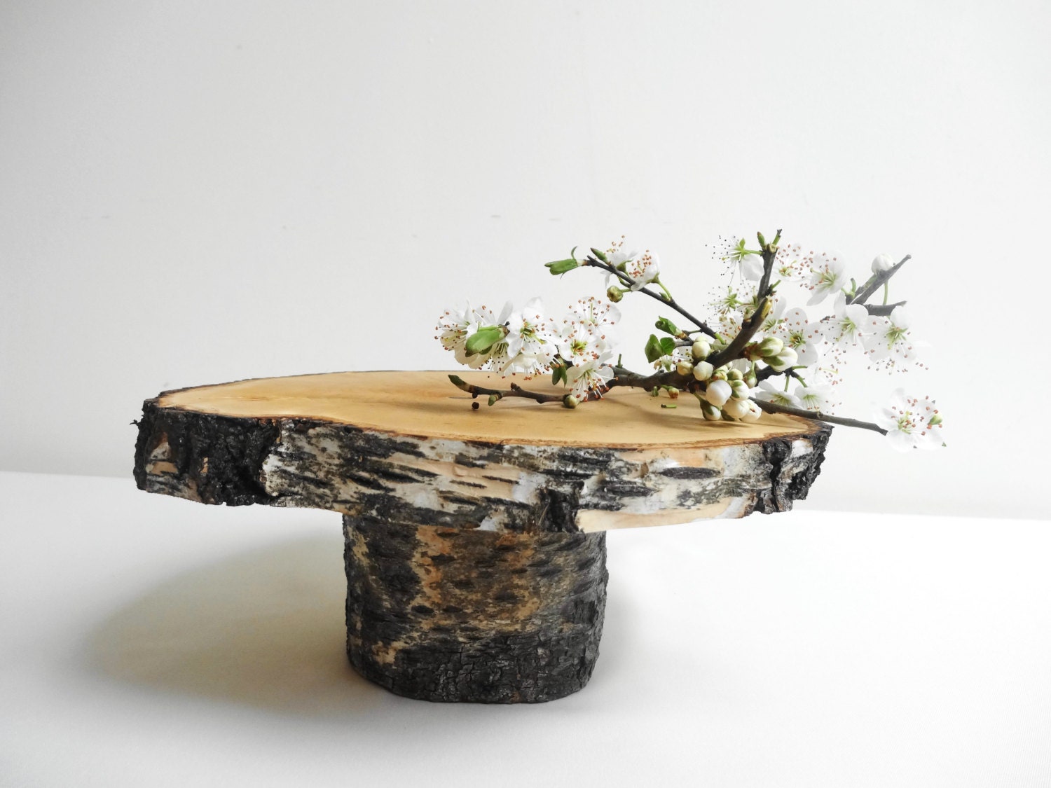 Birch Cake StandRustic Wood Stand Wood Display by DaliasWoodland