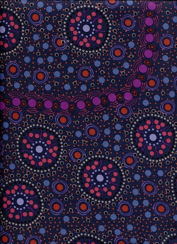 Quilt Fabric Australian Floral Flower Fabric Blue by QuiltingFoxes