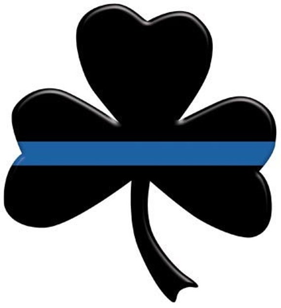 Thin Blue Line Shamrock 6 Inch Decal SKU: D585-0003