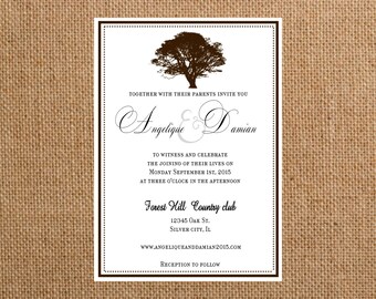 wedding invitations Autumn tree wedding invite